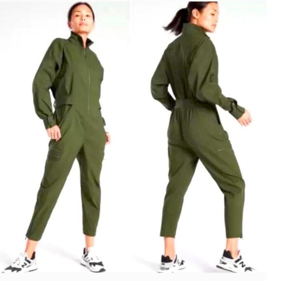 Athleta Lenox jumpsuit green boiler utility one piece - Picture 1 of 6